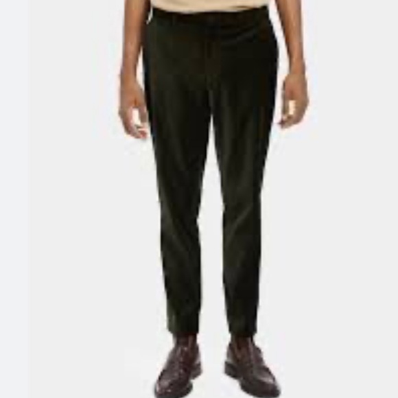 Scotch & Soda FAVE regular tapered fit Sz 36 x28 Stretch Velvet dark green pants - Picture 2 of 8
